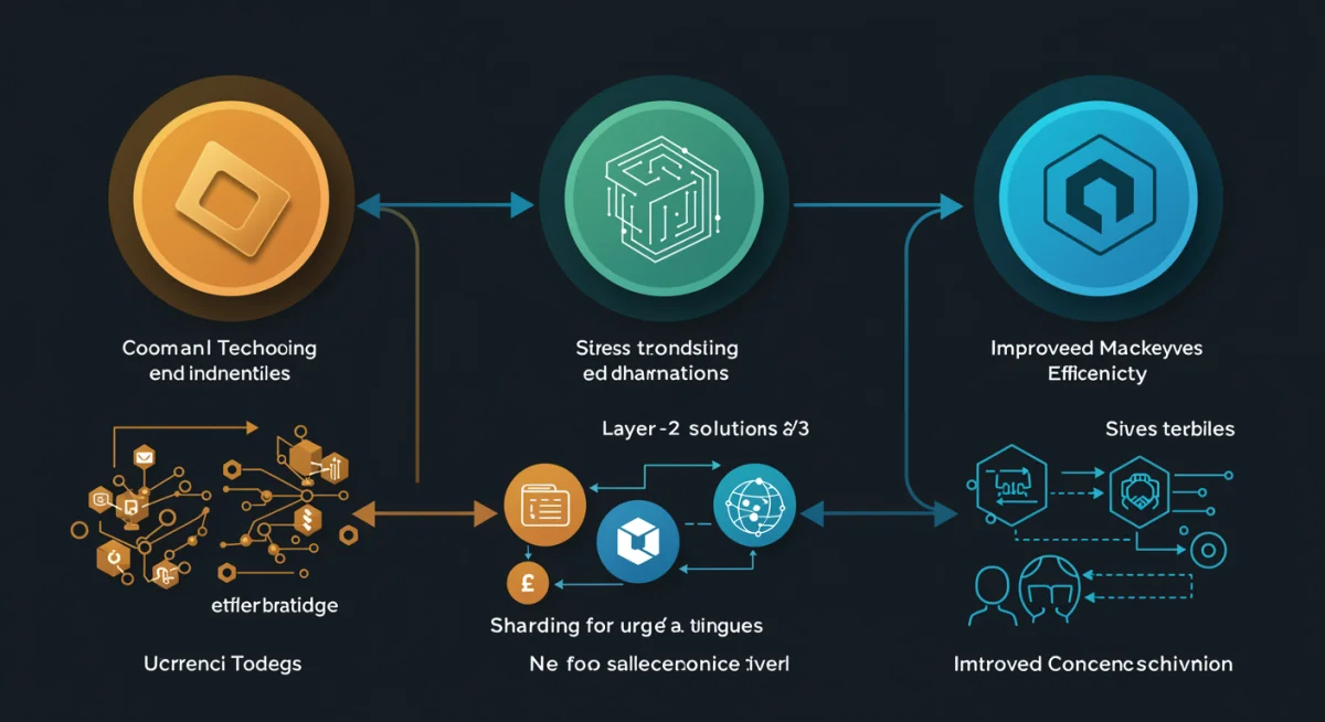 Infographic detailing specific altcoin technology enhancements and efficiency improvements.