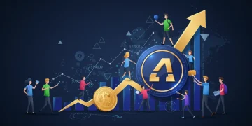 Illustration of altcoin project user growth and market valuation