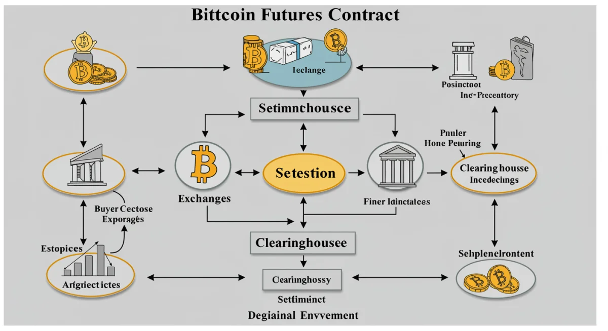 Infographic detailing Bitcoin futures contract flow in US markets