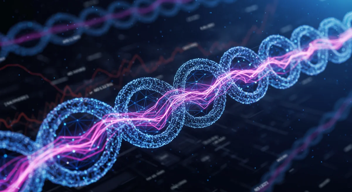 Blockchain network with digital assets, illustrating the technological foundation of altcoins.