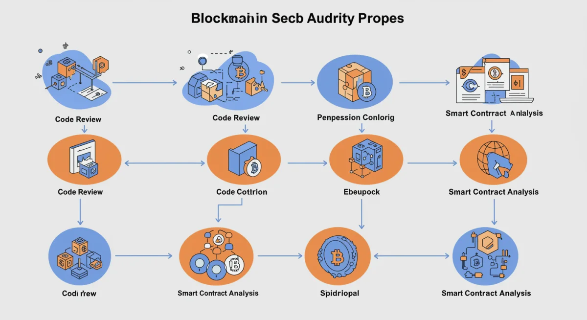Flowchart illustrating the comprehensive stages of a blockchain security audit process.