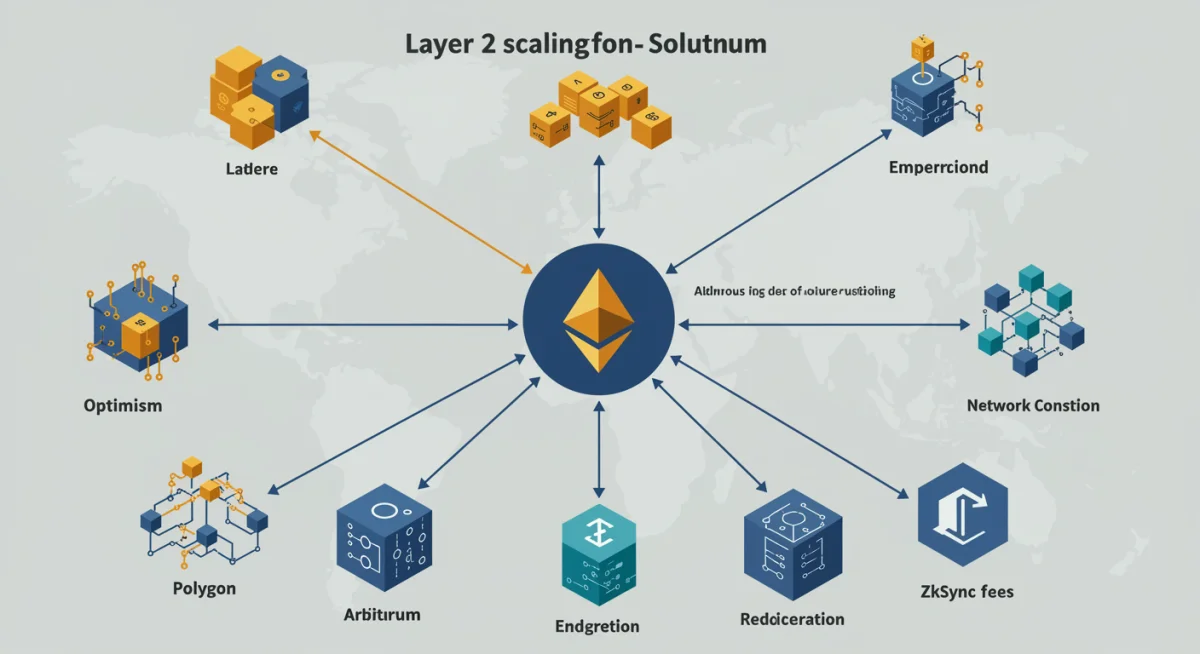 Infographic depicting various Layer 2 scaling solutions for Ethereum to reduce gas fees