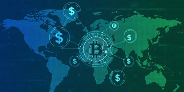 Digital network symbolizing optimized Bitcoin transactions for US users