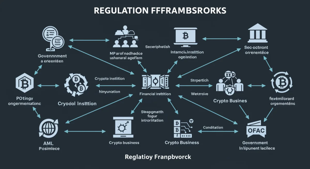 Interconnected regulatory frameworks for cryptocurrency businesses.