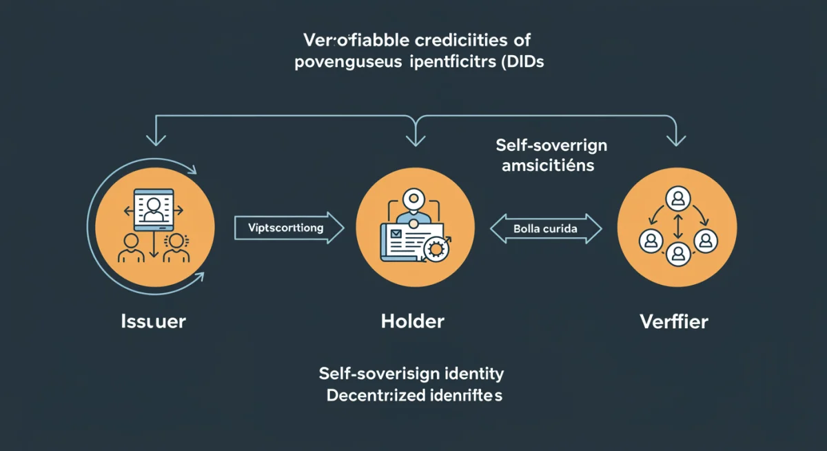 Diagram showing the flow of verifiable credentials in a self-sovereign identity system.