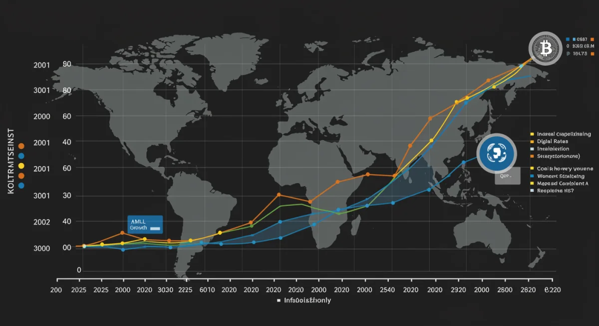 Chart depicting digital asset growth, regulatory challenges, and economic indicators.