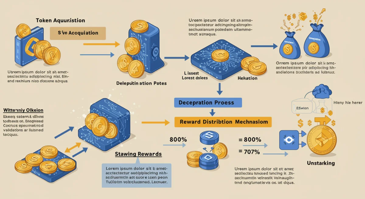 Detailed infographic of altcoin staking process and reward distribution