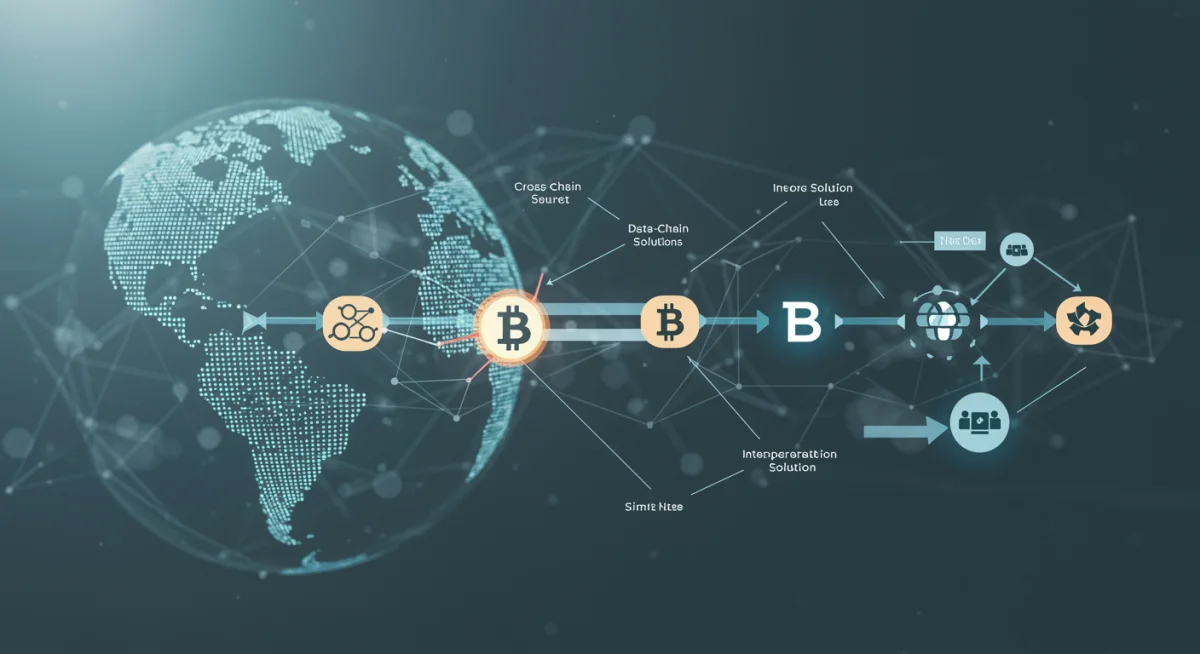 Network diagram illustrating cross-chain interoperability between various blockchain networks.