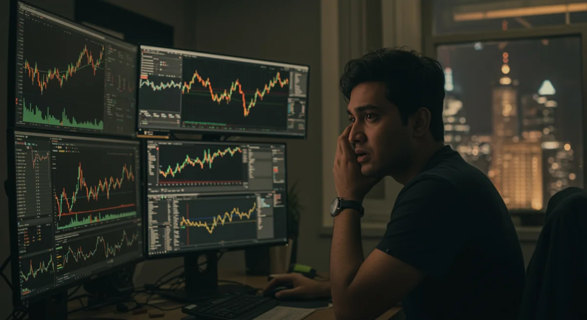 Cryptocurrency trader reacting to market news