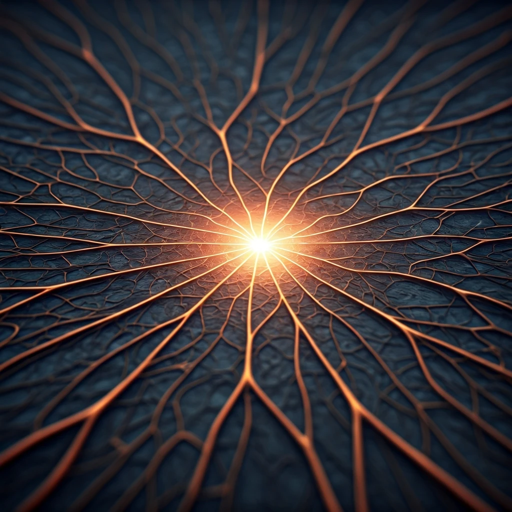 A glowing, interconnected neural network diagram on a dark surface, symbolizing the dynamic and evolving Ethereum roadmap with its complex upgrades.