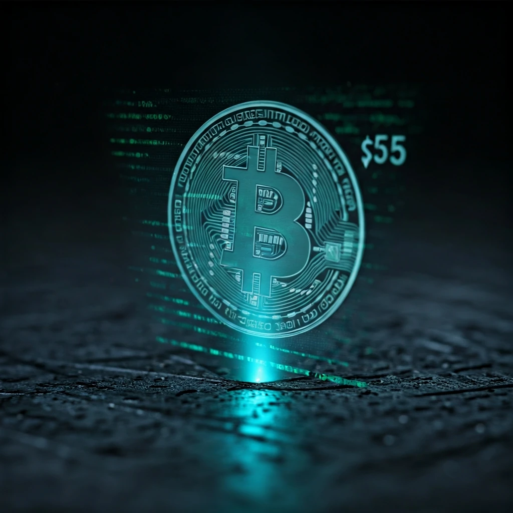 Extreme close-up of a holographic display showing a cryptocurrency's price and circulating supply, illustrating market capitalization calculation.